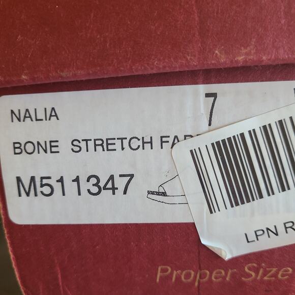 Munro Nalia Women’s Sz 7 WIDE Beige Bone Fabric Slip On‎ Platform Wedge Sandals - Picture 5 of 6